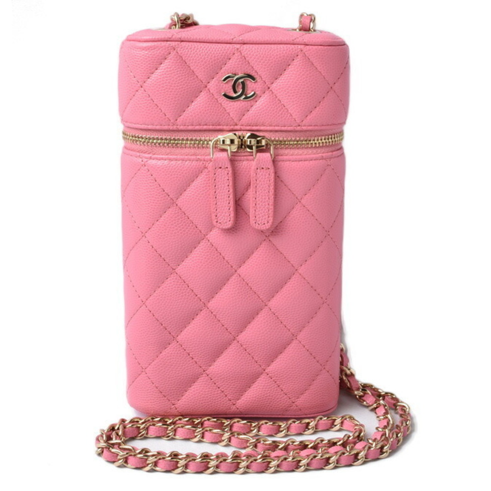 Chanel Bag Blue Case Skin Caviar Shoulder Phone